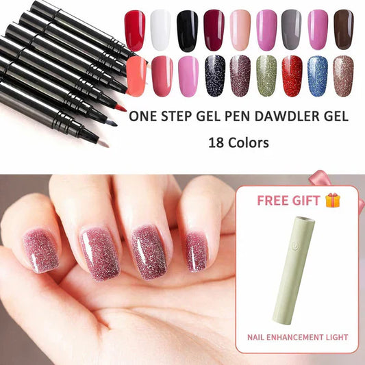 💅 Oferta por tempo limitado: compre 1 e ganhe 1 grátis ✨Caneta de gel para unhas One Step🎨Mini lâmpada UV portátil grátis💡