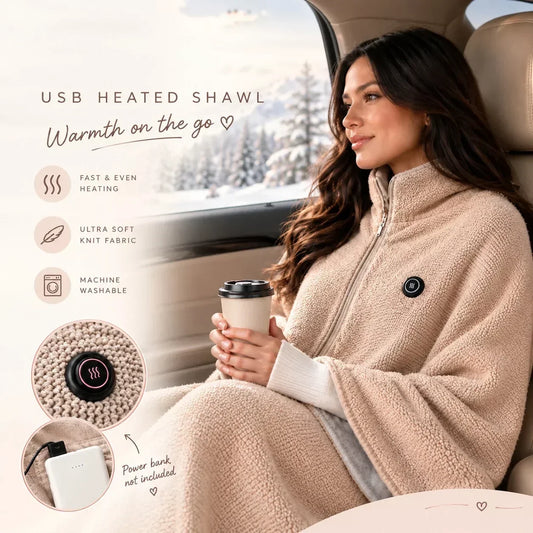 🔥50% DE DESCONTO! ❄️ Mantenha-se quente durante todo o inverno — Xaile elétrico aquecido portátil