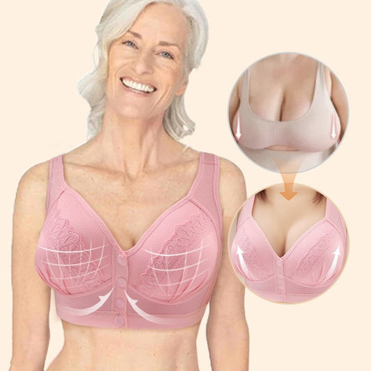 💘 Finalmente, um sutiã que parece que você não está usando nada — mas sustenta como um. Sutiã de algodão CloudComfort™ com fechamento frontal, respirável, sem aros e feito para conforto o dia todo. 😌🌿