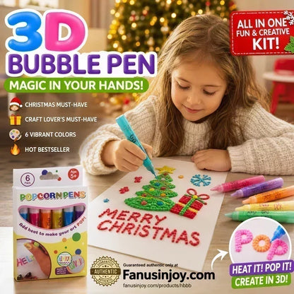 💥ÚLTIMO DIA: COMPRE 1 E GANHE 1 GRÁTIS!!🎁🔮Caneta Mágica – Desenhe em 3D com um único traço!🎄 Canetas de desenho DIY Bubble Popcorn e Compre 3, Pague 2 🔥