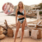 🏖️ Conjunto de biquíni feminino com padrão floral e cintura alta 🌊👙