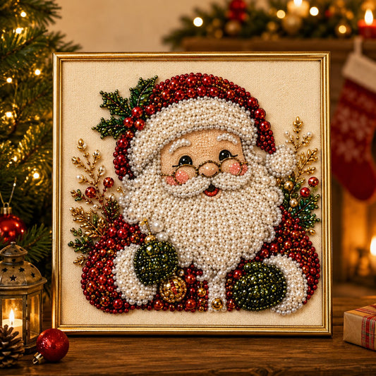 🥳 PROMOÇÃO QUENTE DE 2026 🥳✨ 50% DE DESCONTO! Kit DIY de pintura com pérolas e diamantes para o Natal – 5 designs festivos, contas em relevo 3D e moldura de exposição incluídas. Uma obra-prima cintilante para a sua parede nesta época festiva! 🖼️🎨