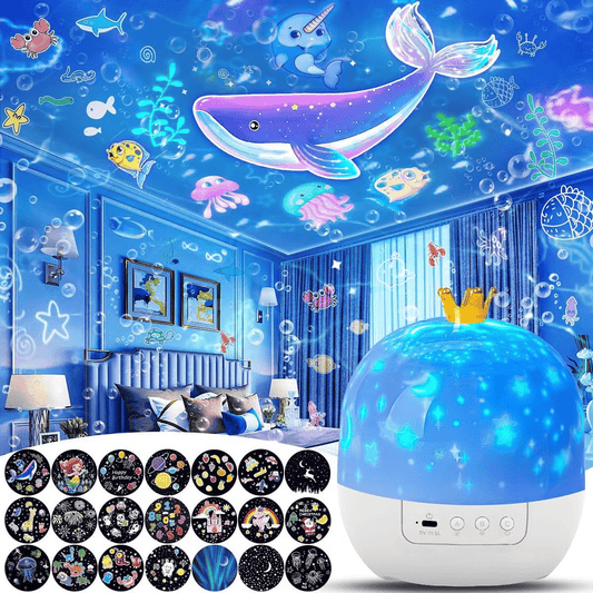 🎃👻LAST DAY PROMOTION - 50% OFF💜Night Light Projector for Kids, 15 Movie Sets🔋Type-C Charging