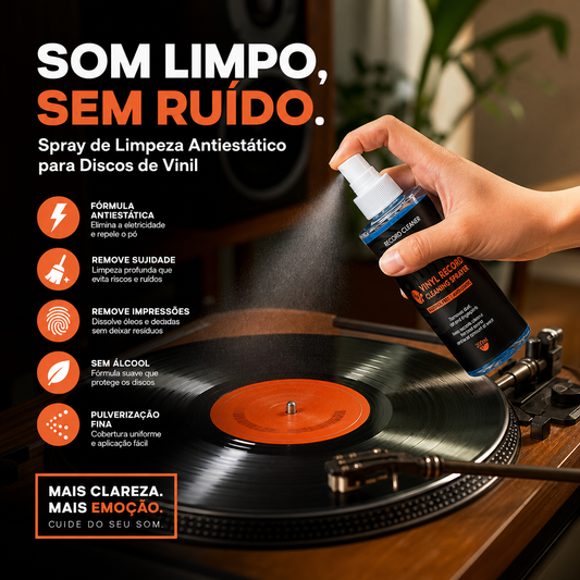 🎵 Compre 1 e ganhe 1💥 Spray de Limpeza Anti-Estático para Discos de Vinil – Remove Poeira, Sem Álcool, Névoa Fácil ✨