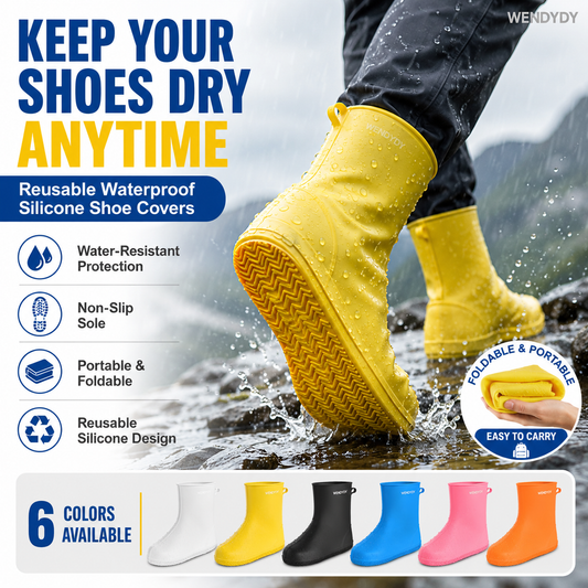 🌧️ 50% DE DESCONTO AGORA! Capas de Chuva de Silicone Reutilizáveis – Protetores de Sapato Impermeáveis, Antiderrapantes e Dobráveis para Ar Livre, Viagens e Uso Diário
