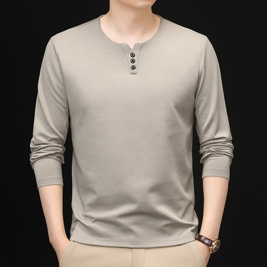 Men's Skin-Friendly V-Neck Button-Down Sweatshirt