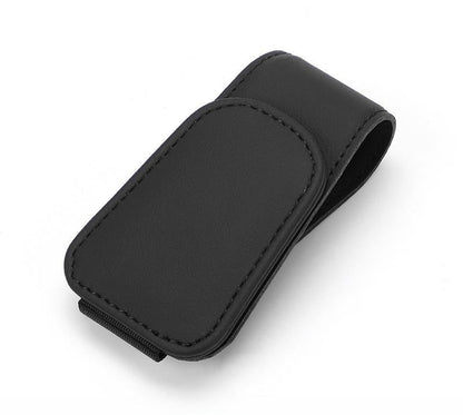 🕶️Magnetic Leather Sunglasses Holder🕶️ – Sun Visor Clip with Multi-Function Storage – Ideal for Glasses, Pens & Cards ⚡