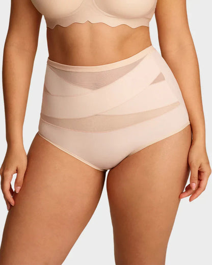 🌸Último dia – Compre 1 e ganhe 3 embalagens✨Cuecas de controlo de barriga com cintura alta para tamanhos grandes