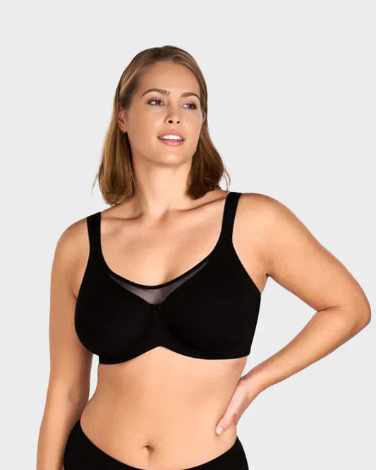 Soutien Elegante Plus Size com Cobertura Total e Transparência para Mulher