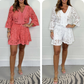 💕Promoção limitada: 50% de desconto💕Conjunto casual de renda com decote em V