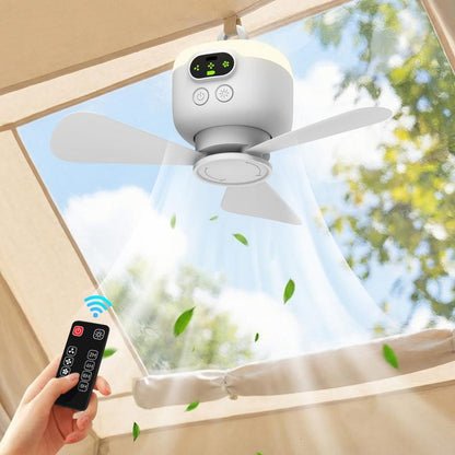 ⏳50% de desconto por tempo limitado⏰Ventilador de teto recarregável com luzes LED 🌬️✨