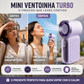 Mini-ventilador portátil com ecrã LED – 👍 Ventilador de bolso turbo com 5 velocidades. ✨ Recarregável por USB, refrigeração de alta velocidade para viagens e maquilhagem. O presente perfeito. Refrigeração portátil