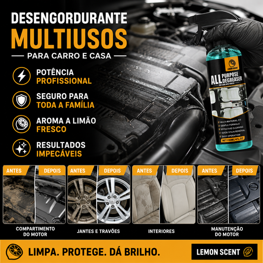 🔥Desconto de 50% no último dia!🔥Spray desengordurante multiusos de 120 ml para o carro e a casa