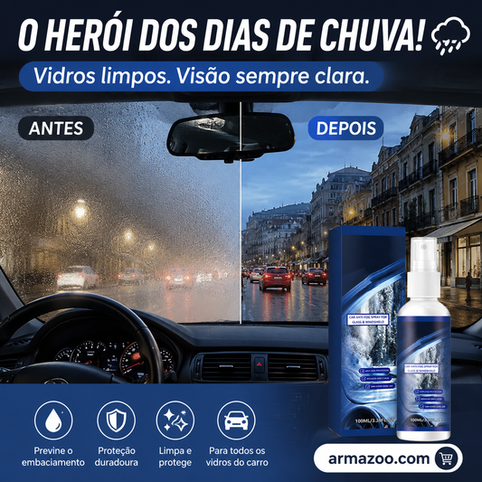 Spray antiembaciamento para vidros de automóveis