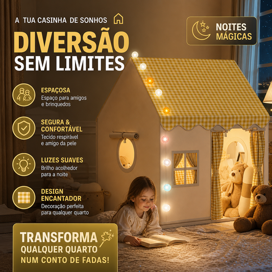 🏰 50% DE DESCONTO AGORA! ⏰ Tenda-castelo infantil – Espaçosa e fácil de montar – Tecido respirável, perfeita para diversão no interior ou ao ar livre – estimula o jogo imaginativo ✨🧸