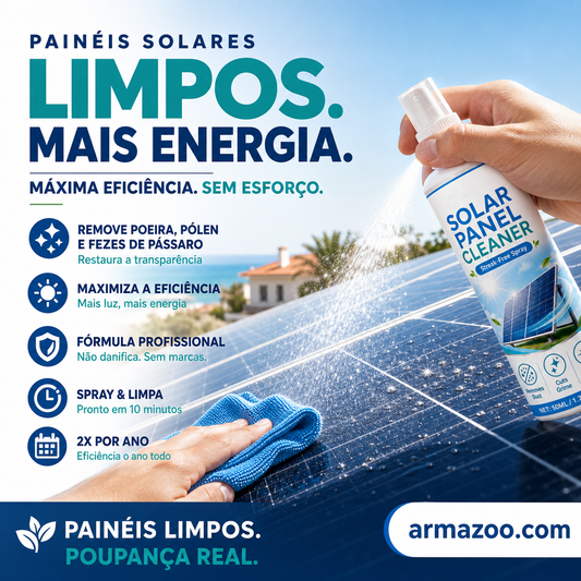 🛒 50% OFF AGORA! ☀️ Spray Avançado de Limpeza para Painéis Solares – Remove Sujeira com Eficiência & Melhora a Geração de Energia – Fácil de Usar ao Ar Livre 💧