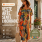 ❤️‍🔥Vestido fluido em cores tropicais vibrantes