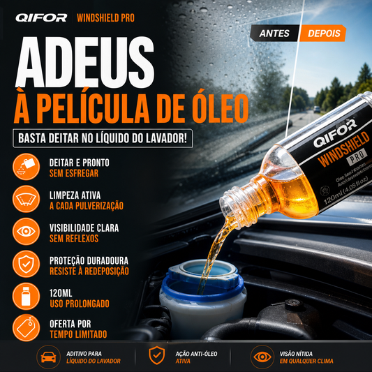 Limpador de Vidros Potente: Removedor de Manchas, Película de Óleo, Insetos, Anticongelante e Hidrofóbico para Carros