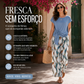 👚 50% DE DESCONTO AGORA! 🌸 Conjunto de top com laço lateral e calças estampadas para mulher – Corte solto e ajustável, perfeito para as férias de verão ou para usar em resorts 👖