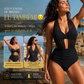 🏖️Biquíni de Cintura Alta com Controlo de Barriga e Top Halter