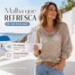 🥰Promoção de Verão💛Top de croché bege de inspiração boémia para mulher, com decote em V