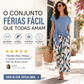 👚 50% DE DESCONTO AGORA! 🌸 Conjunto de top com laço lateral e calças estampadas para mulher – Corte solto e ajustável, perfeito para as férias de verão ou para usar em resorts 👖