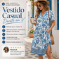 ⏰Promoção de 2026: 50% de desconto💃Vestido midi casual de verão com decote em V e bolsos para mulher