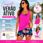 🏖️ÚLTIMO DIA DE PROMOÇÃO: 50% DE DESCONTO com BRINDE🎁🔥Conjunto de banho discreto Aqua Eve🩱Tankini de cobertura total + calções com bolsos | Proteção solar UPF 50+ ☀️🛡️ | Perfeito para dias de praia 🌊