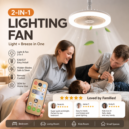 📢📢50% OFF !! ⏰ LED Ceiling Fan with Remote Control & Three-Colour Dimming – 3 Speeds, Quiet Motor – Perfect for bedrooms, living rooms or offices – energy-saving and silent 🔇