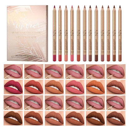 👄 COMPRE 2 E GANHE 1 GRÁTIS! 💄 Conjunto de 12 lápis delineadores de lábios à prova de manchas – de longa duração, cremosos e à prova de água – perfeitos para o dia a dia ou para maquilhagem profissional 🎨