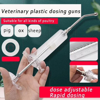 Reusable manual feeding syringe for cattl