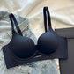 Women's Solid Color Seamless & Wire-Free Push-up Bra with Shaping Support