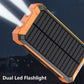 20000mAh Portable Power Bank with Solar Charger and LED Flashlight