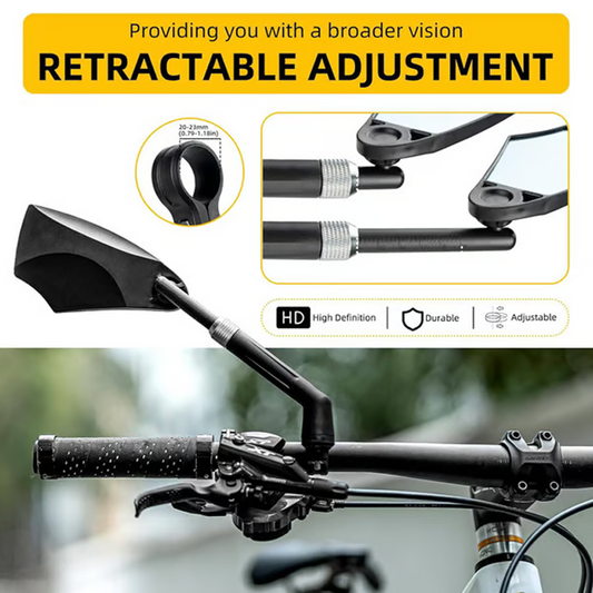 🔥Desconto de 50% no último dia!🔥Espelho retrovisor de bicicleta para guiador ajustável a 360° – visão ampla e maior segurança