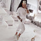 Women's long-sleeved top and pants set