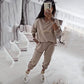 Women's long-sleeved top and pants set