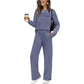 Women's Round Neck Top and Drawstring Pants Se