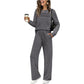 Women's Round Neck Top and Drawstring Pants Se