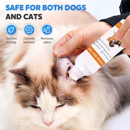 🐾 COMPRE 2 E GANHE 1 GRÁTIS! ✨ Limpador de orelhas para animais de estimação - Fórmula suave com aloe vera calmante para cães e gatos, previne infeções e odores 🌿👂