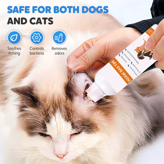 🐾 COMPRE 2 E GANHE 1 GRÁTIS! ✨ Limpador de orelhas para animais de estimação - Fórmula suave com aloe vera calmante para cães e gatos, previne infeções e odores 🌿👂
