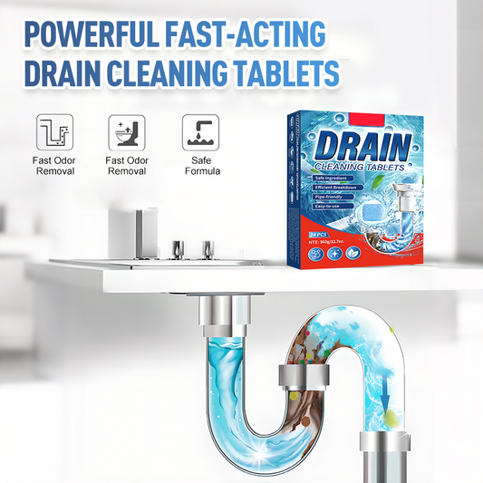 ✨ COMPRE 2 E GANHE 1 GRÁTIS! 🚰 Pastilhas para desentupir canos – Desentupidor de ação rápida – Seguro para canos, remove cabelos e gordura – não danifica o encanamento 🔧