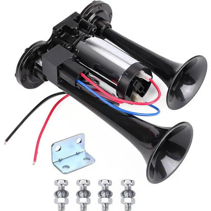 🚨50% OFF! Buzina a Ar Tipo Trem 120dB – Para Caminhões, Carros e Barcos | 12V/24V, À Prova D'água e Instalação Sem Ferramentas 🚛🔊