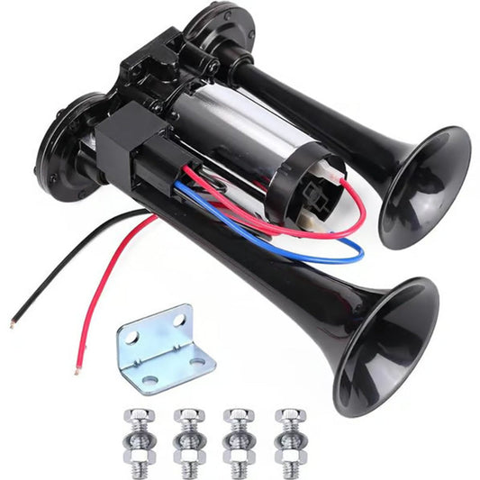 🚨50% OFF! Buzina a Ar Tipo Trem 120dB – Para Caminhões, Carros e Barcos | 12V/24V, À Prova D'água e Instalação Sem Ferramentas 🚛🔊