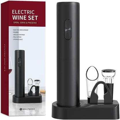Conjunto Saca-rolhas Elétrico Recarregável por USB com 6 Acessórios