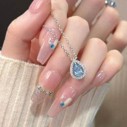 Colar Gota Azul Elegante para Mulher