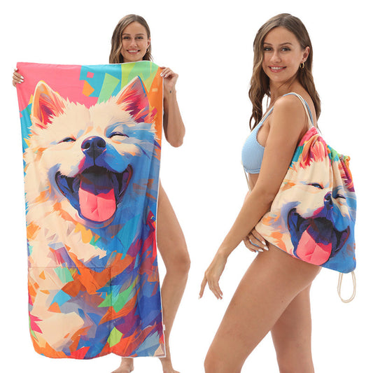 Mochila Toalha de Praia Estampada 2 em 1