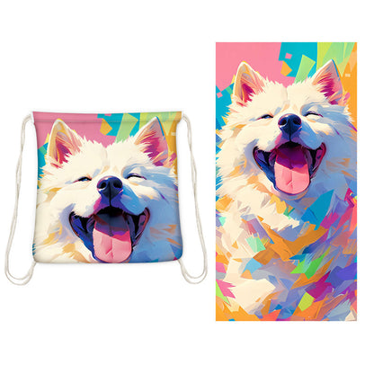 Mochila Toalha de Praia Estampada 2 em 1