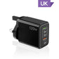 Carregador rápido de 120 W com 5 portas