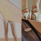 Collants transparentes brilhantes de cintura subida para mulher