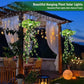 🍃💡Solar Hanging Basket Light with Artificial Greenery – Waterproof Warm White LED🔥